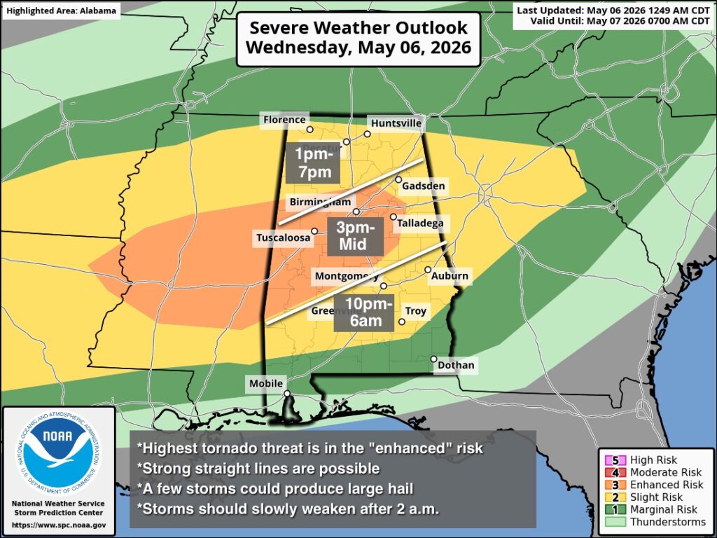 Strong To Severe Storms Likely Later Today/Tonight | Alabama Weather ...