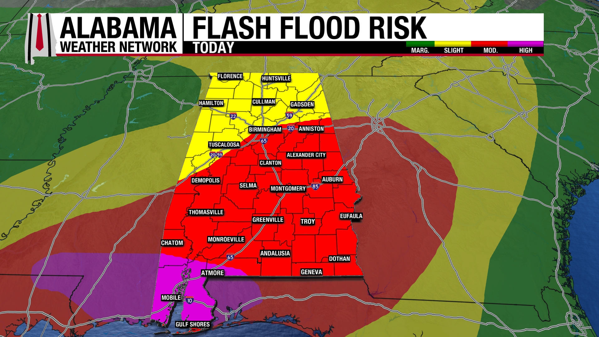 Flooding and Strong Storms Today