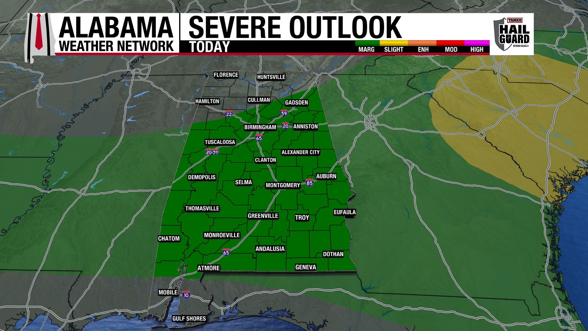 Showers and Storms Statewide for Sunday