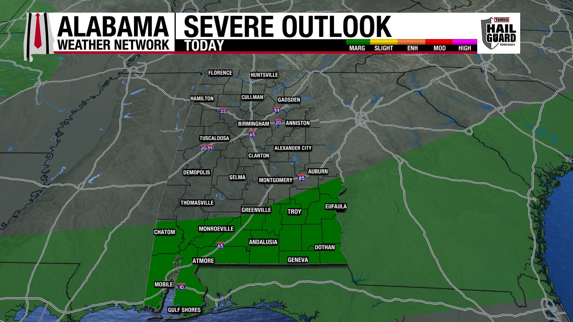 Mostly Dry Today, Storms Possible South